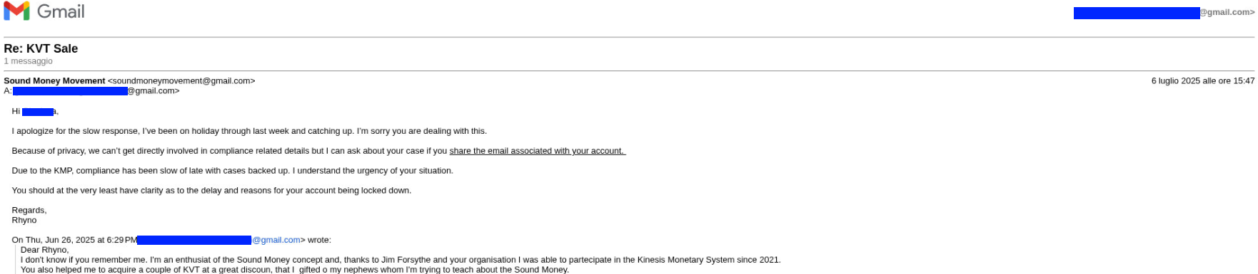 Reply from user to Citizen for Sound Money