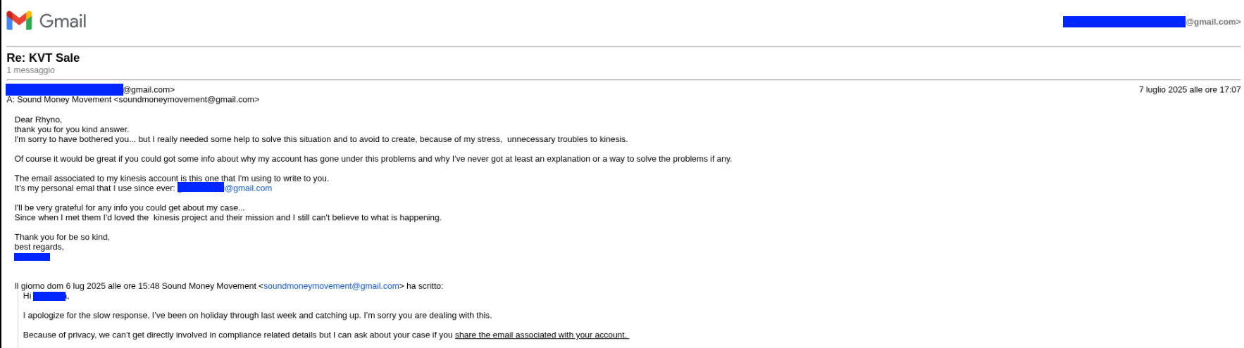 Email from user to Citizen for Sound Money
